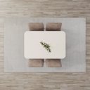 Ver imagem 5 de Conjunto Sala Jantar Mesa Natalí 120cm Canto Arredondado com Vidro 4 Cadeiras Pietra Off White/Nature/Caramelo/Cacao