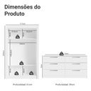 Ver imagem 3 de Conjunto Quarto Solteiro com Guarda-Roupa 2 Portas com Espelhos e Cômoda Branco Madesa