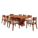 Ver imagem 6 de Conjunto de Jantar Venus 8 Lugares Tampo MDF Cadeiras Viena Gold Estofadas 220cm Moderna