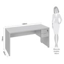Ver imagem 2 de Mesa de Escritório Retangular com gavetas 1200 WebOffice Cinza
