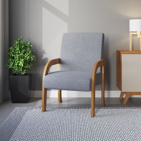 Poltrona Siggy Mel/linho Inox - Casa Giulia