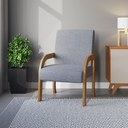 Ver imagem 1 de Poltrona Siggy Mel/linho Inox - Casa Giulia