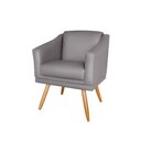 Ver imagem 2 de Kit 2 Poltronas para Sala Recepção Escritório Consultório Suede Cinza