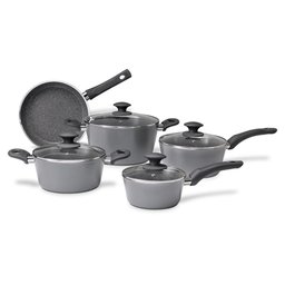 Jogo Panelas 5 Pçs Brinox Ceramic Life Optima Stone Indução - 1
