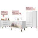 Ver imagem 5 de Quarto de Bebê Completo Roupeiro + Cômoda+ Berço Retrô Melinda