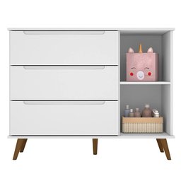 Quarto de Bebê Completo Roupeiro + Cômoda+ Berço Retrô Melinda - 4