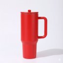 Ver imagem 1 de Copo Térmico Tr-018 1200ml Inox com Canudo, Alça, Tampa 40OZ, com Bico, Tampa Transparente:Vermelho
