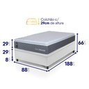 Ver imagem 2 de Conjunto Box Baú Branco Argel Cinza Espuma D33 Solteiro 88x188x74 - King House