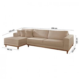 Sofá Cronos Linho 4 Lugares Chaise Lado Esquerdo Meu Sofá Online - 5