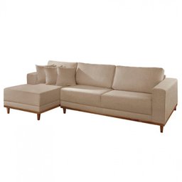 Sofá Cronos Linho 4 Lugares Chaise Lado Esquerdo Meu Sofá Online - 4