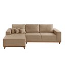 Ver imagem 2 de Sofá Fixo com Chaise 2,5m Cronos Linho com Molas Lado Esquerdo Meu Sofá Online