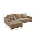 Ver imagem 7 de Sofá Fixo com Chaise 2,5m Cronos Linho com Molas Lado Esquerdo Meu Sofá Online