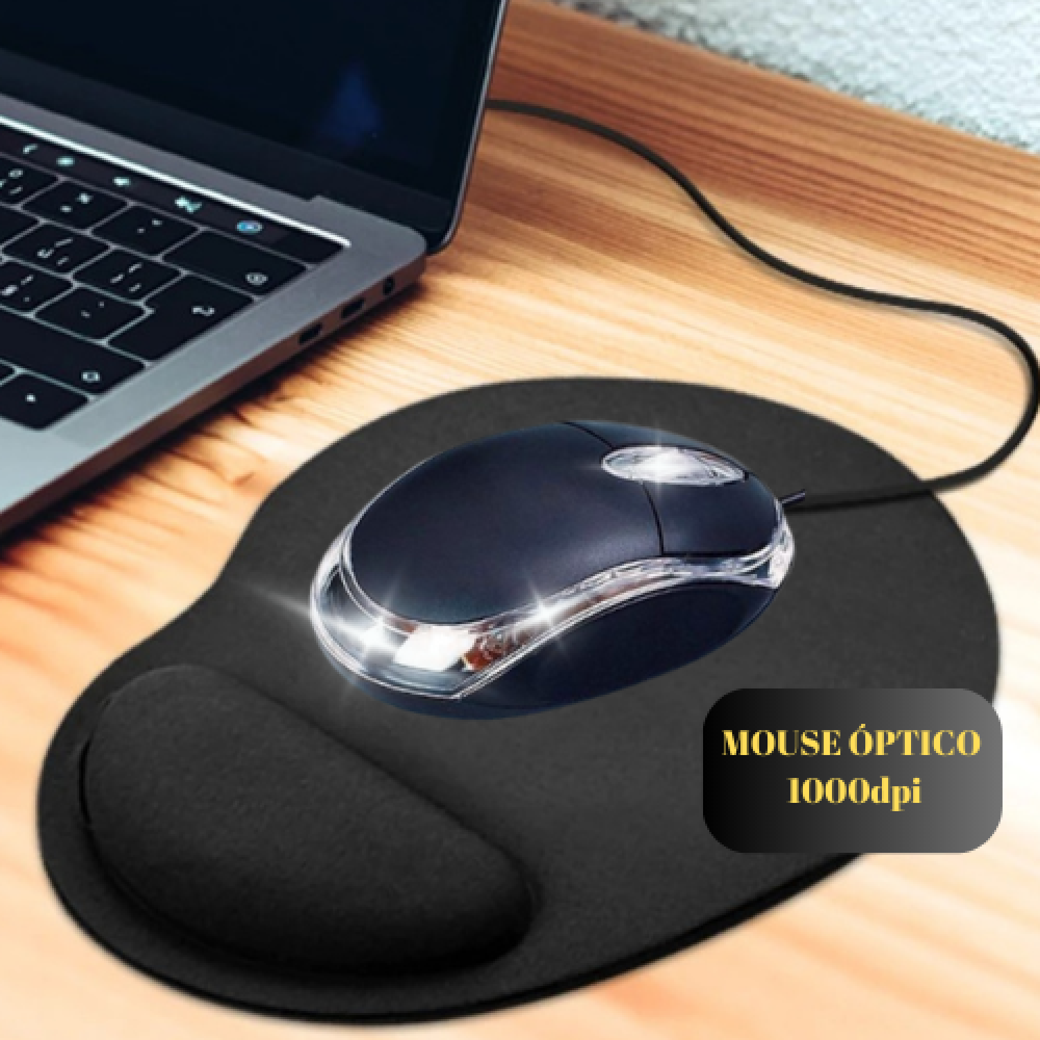 Mouse Usb Óptico Plug And Play Com Fio Banson Tech Computador Notebook Pc 800 1000dpi Alta Precisão - 7