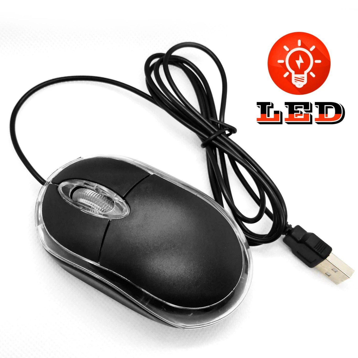 Mouse Usb Óptico Plug And Play Com Fio Banson Tech Computador Notebook Pc 800 1000dpi Alta Precisão - 6