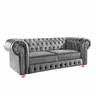 Namoradeira Chesterfield Bourbon 3 Lugares Via Encanto Veludo Cinza Claro - 1