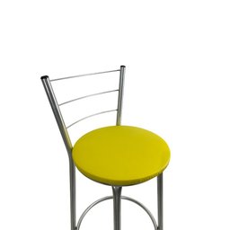 Kit 4 Banquetas Alta Prata Cozinha Gourmet Americana Balcão:amarelo - 3