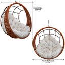 Ver imagem 3 de Balanço Ninho Suspenso Corda Náutica Ocre Almofada Impermeável Branco com Mola e Mosquetão