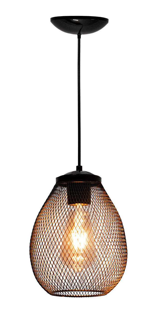 Luminaria Pendente Preta 16cm E27 MadeiraMadeira