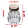 Kit 2 Potes Hermético com Tampa Bambu de Vidro 450ml e 700ml - 6