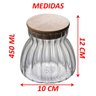Kit 2 Potes Hermético com Tampa Bambu de Vidro 450ml e 700ml - 5