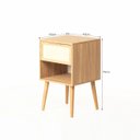 Ver imagem 6 de Mesa de Cabeceira Ivvie 1 Gaveta Tauari/dourado - Telinha Rattan