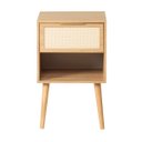 Ver imagem 3 de Mesa de Cabeceira Ivvie 1 Gaveta Tauari/dourado - Telinha Rattan