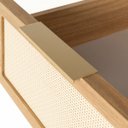 Ver imagem 2 de Mesa de Cabeceira Ivvie 1 Gaveta Tauari/dourado - Telinha Rattan