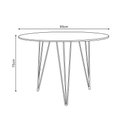 Ver imagem 3 de Mesa Sala e Jantar Redonda 90cm Amêndoa Clips 3 Pés Base Dourada
