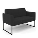 Ver imagem 1 de Sofá Namoradeira Base Industrial Preto Marisa Veludo D03 - D\'rossi Cor Preto