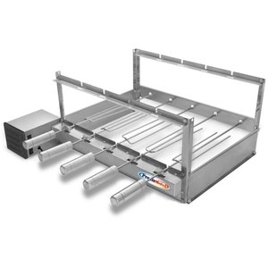 Grill Giratório Elétrico Inox para churrasqueira com 5 Espetos:Esquerdo
