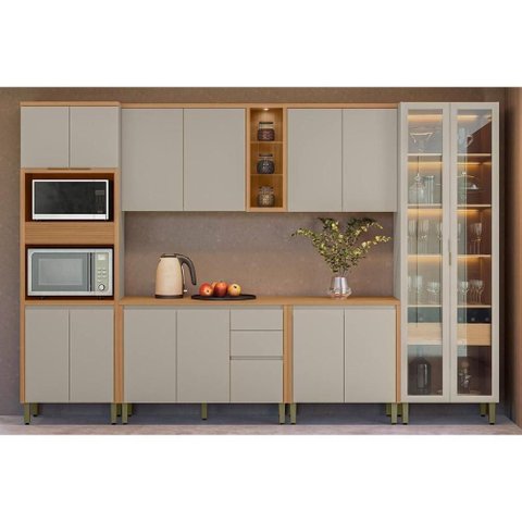 Cozinha Modulada Completa Allure 6 Peças (2aéreos+2balcões+1cristaleira+1torrequente) Cp21