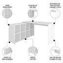 Ver imagem 3 de Mesa Escrivaninha em L Eron e Gaveteiro com Rodízios Mity A06 Branco - Mpozenato