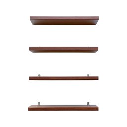 Kit 4 Prateleiras 100% MDF cor CANELA 30x10x1,5cm + Suporte de instalação - 1