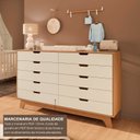 Ver imagem 4 de Cômoda para Quarto Infantil 10 Gavetas 100% MDF Alice Yescasa Marrom/Off White/Castanho