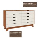 Ver imagem 6 de Cômoda para Quarto Infantil 10 Gavetas 100% MDF Alice Yescasa Marrom/Off White/Castanho