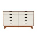 Ver imagem 2 de Cômoda para Quarto Infantil 10 Gavetas 100% MDF Alice Yescasa Marrom/Off White/Castanho