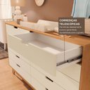 Ver imagem 5 de Cômoda para Quarto Infantil 10 Gavetas 100% MDF/MDP Alice Yescasa Marrom/Off White/Castanho