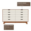 Ver imagem 6 de Cômoda para Quarto Infantil 10 Gavetas 100% MDF/MDP Alice Yescasa Marrom/Off White/Castanho