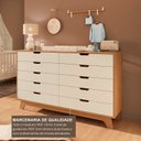 Ver imagem 7 de Cômoda para Quarto Infantil 10 Gavetas 100% MDF/MDP Alice Yescasa Marrom/Off White/Castanho