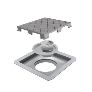 Ralo Linear Tampa Oculta 15x15cm Quadrado 4665 Ralo Linear Novii