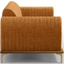 Ver imagem 2 de Kit Sofá 3 Lugares 210cm com 02 Poltronas Molino Base Castanho Pés D'ouro D02 Couríssimo Whisky B
