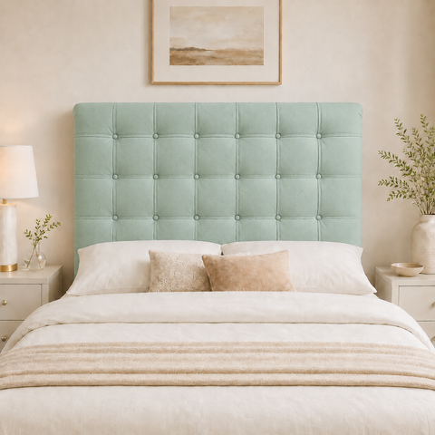 Cabeceira Ana Estofada Veludo p/ Cama Box Solteiro 90cm Quarto