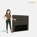 Ver imagem 3 de Cabeceira Cama Box Casal King Vera Madeira Industrializada Corino Marrom Loja Sheep