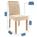 Ver mais imagens de Mesa de Jantar Tampo de Vidro Off White Ester 2,10 com e 8 Cadeiras Juliana Cinamomo/madeira/nude