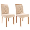 Ver imagem 6 de Mesa de Jantar Tampo de Vidro Off White Ester 2,10 com e 8 Cadeiras Juliana Cinamomo/madeira/nude