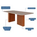 Ver imagem 4 de Mesa de Jantar Tampo de Vidro Off White Ester 2,10 com e 8 Cadeiras Juliana Cinamomo/madeira/nude