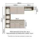 Ver imagem 3 de Armário de Cozinha Compacta 180cm Rustic/crema Easy Madesa