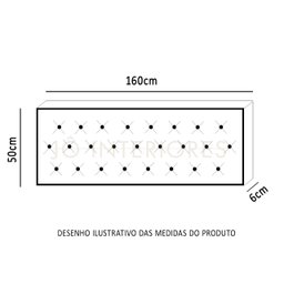 Cabeceira Capitonê Estofada Queen 160x50cm Cinza - Tecido Em Veludo Suede Liso - 4