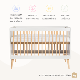 Berço Americano para Quarto de Bebê Linha Retrô 2 em 1 Quater - 5