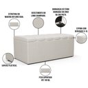 Ver imagem 4 de Calçadeira Recamier Baú Para Cama Box Solteiro Dália 100x50 Cm W01 Linho Champagne - Lyam Decor